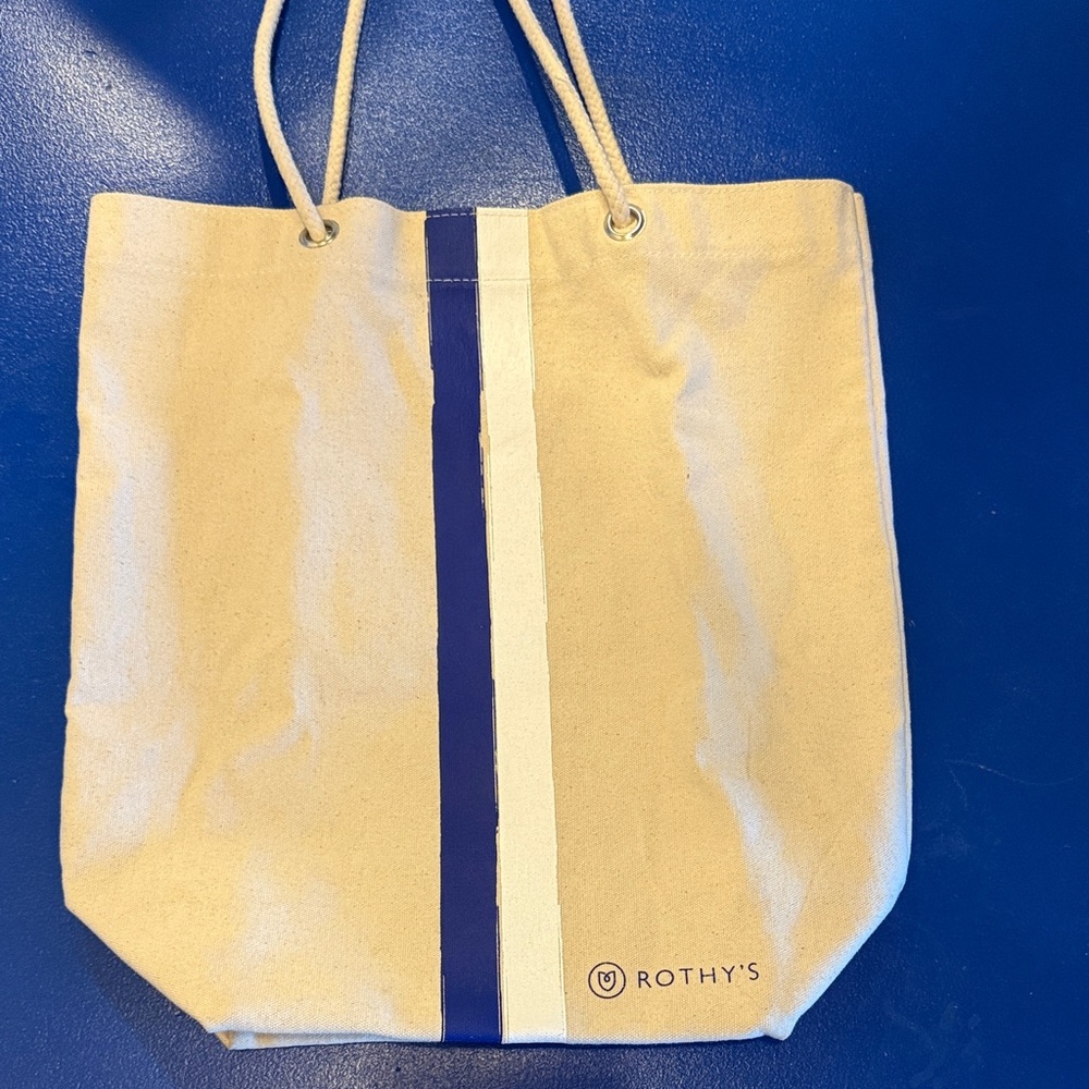 Rothy's Beige and Navy Tote
